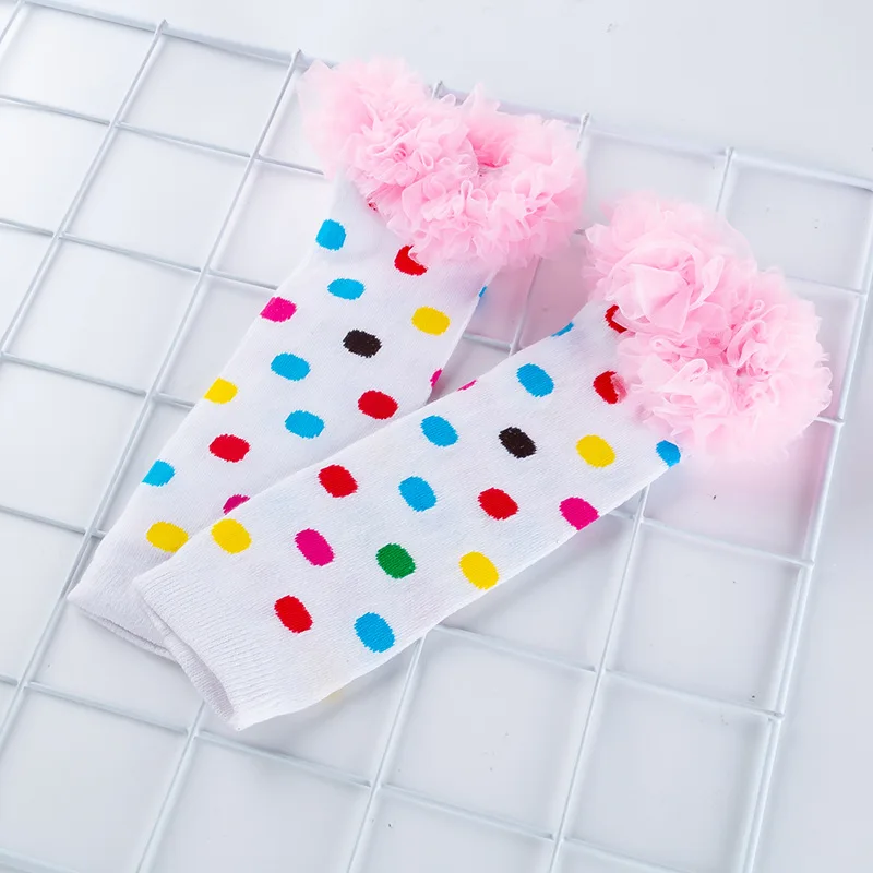 

Spring And Autumn New Style Infants Kneecap Foot Sock Baby High Quality Cotton Children's Socks One Size Girls Dotted And Yarn F