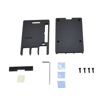 

1Set Metal Aluminum Alloy Case Protective Cover Shell Black Enclosure for Raspberry Pi 4 Model B