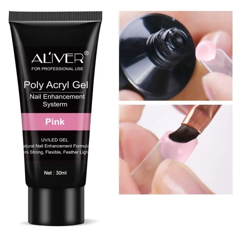 

ALIVER Painless Nail Extension Gel 30ml Transparent Solid Paperless Nail Art UV Gel Fast Dry Waterproof Nail Art Tool TSLM1