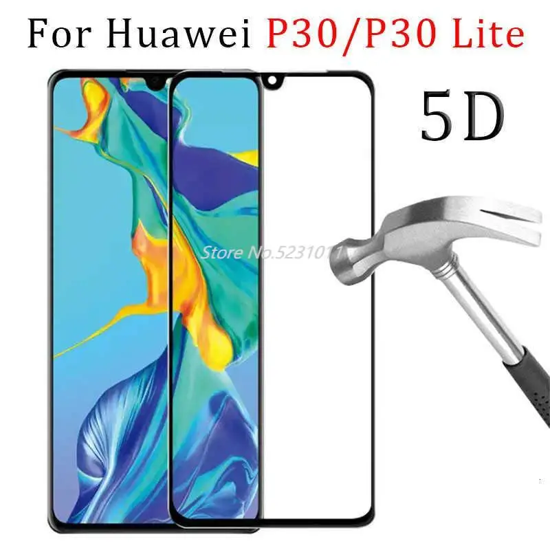 5d чехол из закаленного стекла с полным клеем для Huawei p30 lite Защитная пленка экрана