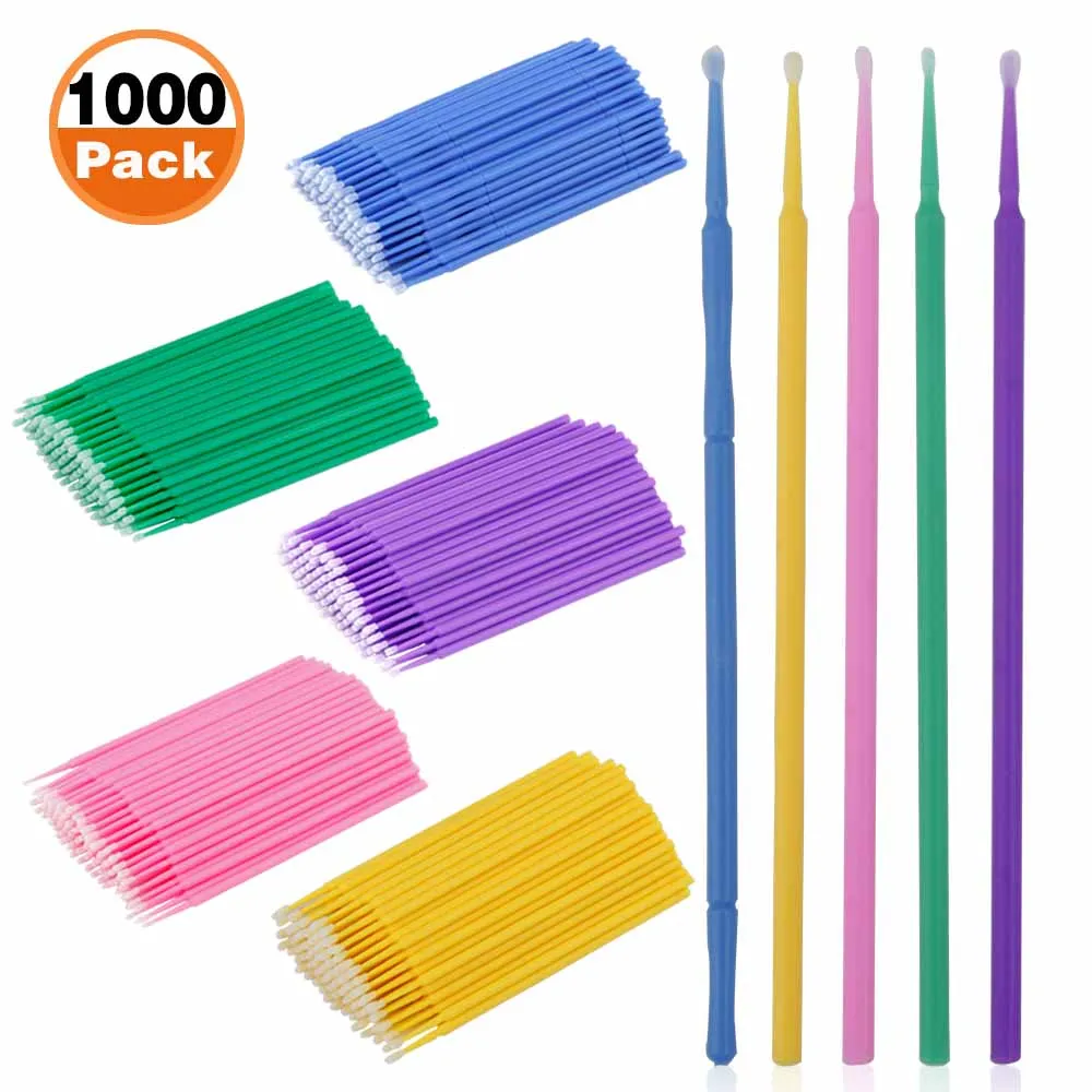 500/1000 набор кистей для макияжа, ресницы Microbrushes одноразовые Cilios ресниц для наращивания инструменты Индивидуальные ресницы косметический тампон для чистки сенсорного экрана