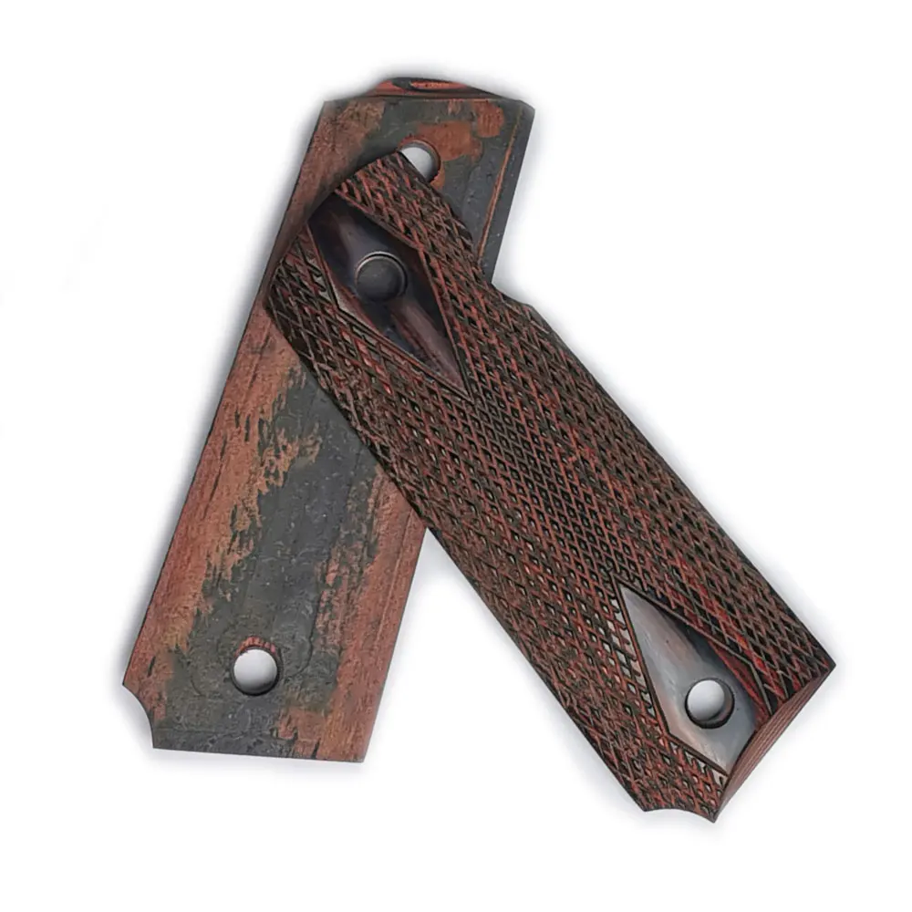 

1 Pair Rosewood Hand Grips Patch Material Anti-slip DIY Handles Scaled slabs blanks For 1911 Models