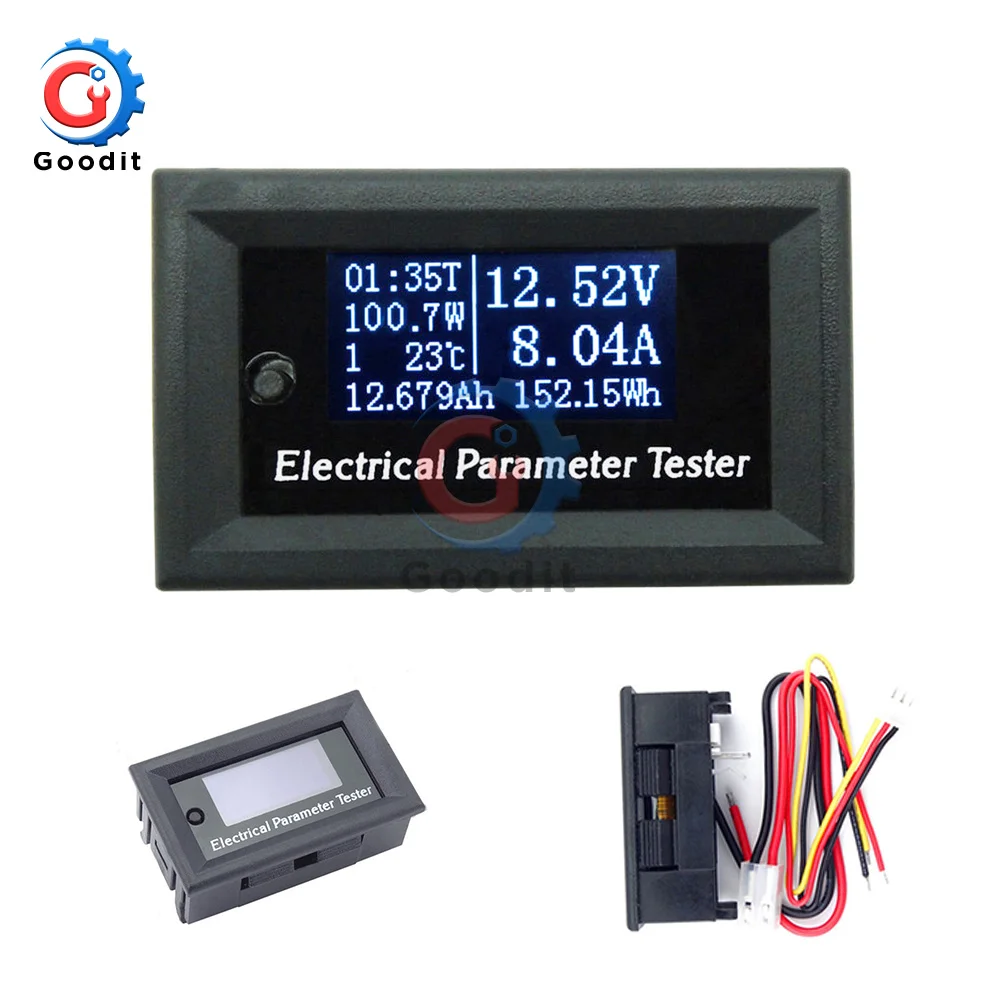 

OLED 100V/10A DC Voltmeter display monitor tester Current Meters Charger voltage ammeter battery power supply capacity detection