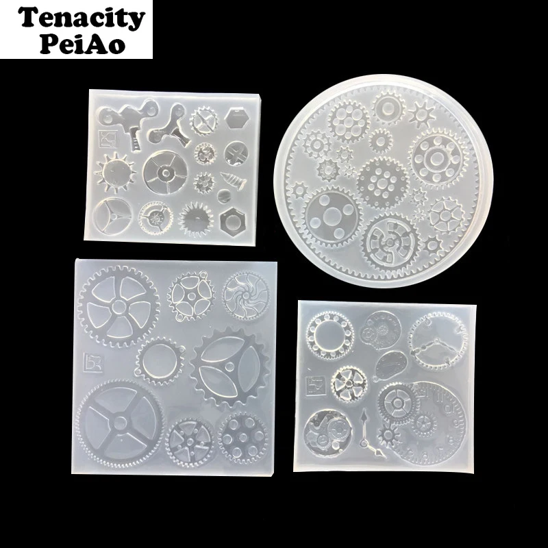 

Transparent Epoxy Uv Resin Molds Gear Wheel Punk Wind Mechanical Gear Silicone Mold Jewelry Making Tools