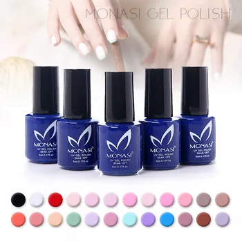 

Monasi LED/UV Nail Gel 290 Glitter Pure Colors Decorated Nails 2019 Nail Art Painting Gel Soak off Base Top Coat Gel Varnish