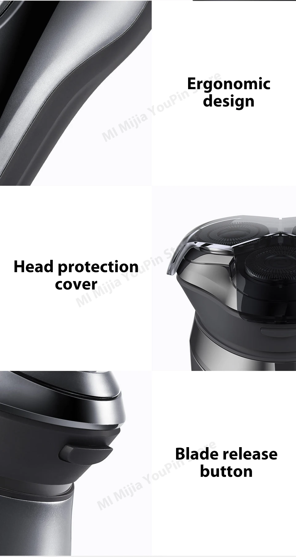 Xiaomi mijia SO WHITE 3D intelligent control razor intelligent anti-pinch USB fast charge IPX7 wet and dry dual-use smart lock (20)