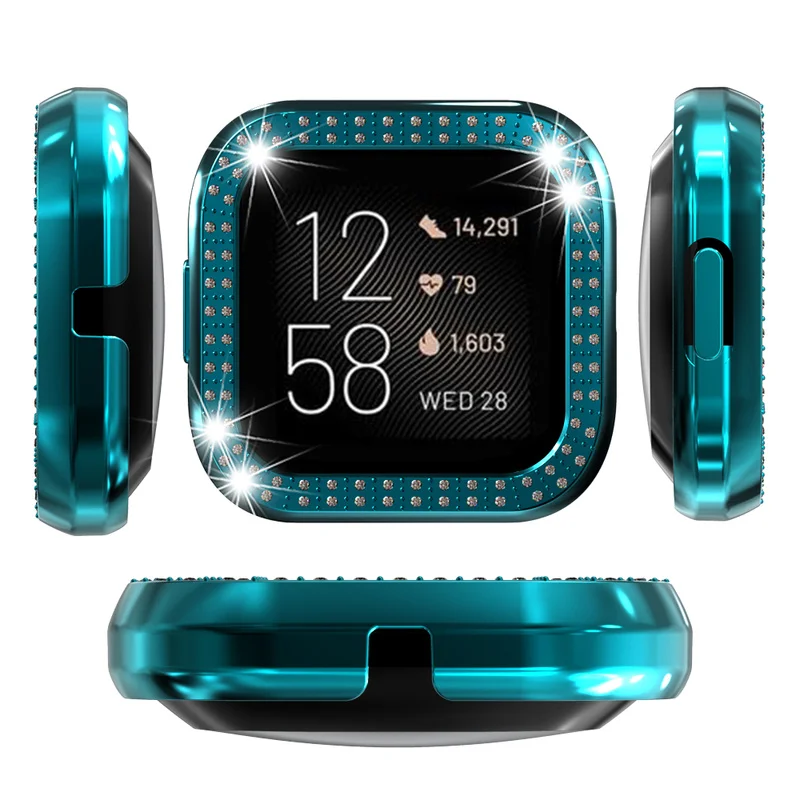 Двойной чехол для часов Fitbit Versa /Lite роскошный блестящий защитный с рамкой смарт