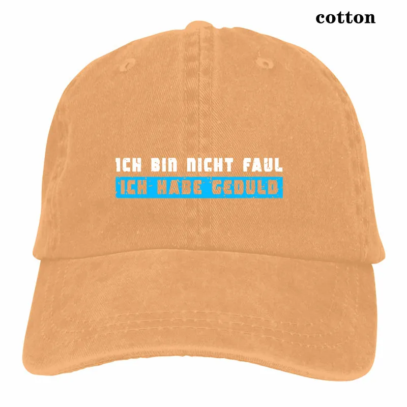 Ich bin nicht faul ich habe Geduld немецкий им не ленивый им больной ленивый язвительный немецкий текст бейсболка для мужчин и женщин Дальнобойщик шапки - Цвет: 3-Natural