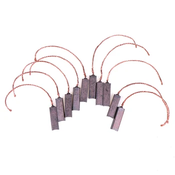 

10Pcs Carbon Brushes Wire Leads Generator Generic Electric Motor Brush Replacement 4.5 x 6.5 x 20mm