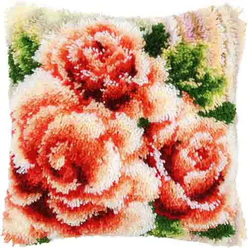 latch hook pillow carpet embroidery do it yourself cross stitch pillow Flowers Foamiran for crafts diy rugs home decoration - Цвет: Светло-желтый