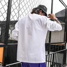 Camiseta holgada de manga larga para hombre y mujer, camisa de Color sólido, ideal para estudiantes, otoño e invierno, 2021