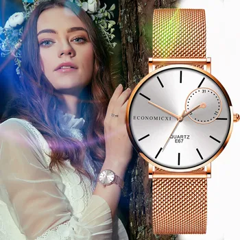

Watches Women Luxury Ladies Stainless Steel Rose Gold Watches Quartz Wrist Watch часы женские reloj para mujer montre femme 2020