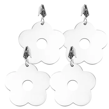 

4PCS Thickened Stainless Steel Tablecloth Clips Table Cloth Cover Clamps for Home Dining Room Decoration (Flower Pattern)