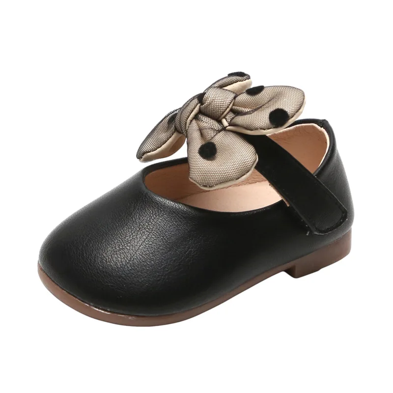 Туфли принцессы для девочки; сезон весна-осень; От 1 до 3 лет обувь для маленьких девочек; мягкая подошва; детская Нескользящая кожаная обувь