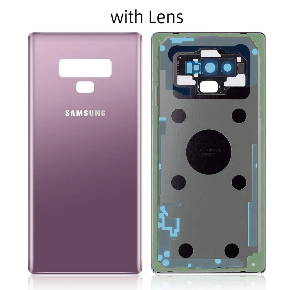 Purple with Lens samsung Galaxy note 9 Note9 задняя крышка батарейного отсека чехол на заднюю крышку замена стекла чехол для Galaxy note 9 - Цвет: Purple with Lens