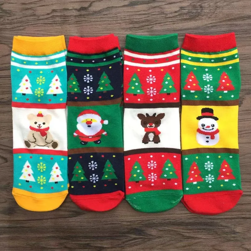Morematch/1 шт.; хлопковые женские носки без пятки; милые носки с санта-клаусом, лосем, снеговиком, снежинками; носки для девочек; рождественский подарок