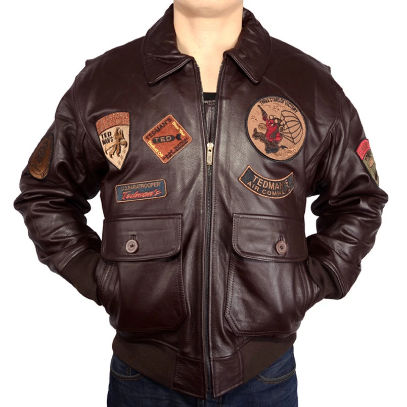 2020 New Men Top Gun Leather Pilot Jackets Eu Fat Loose Big Yards Genuine Cowskin Russian Winter Warm Military Coats Genuine Leather Coats Aliexpress