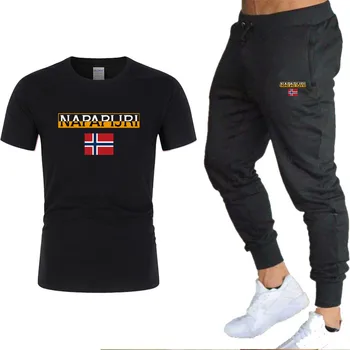 

2020 Men's sets t shirts pants two pieces sets casual tracksuit letter print suits sportwear fitness pants