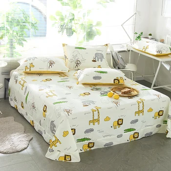 

3pcs/set Cartoon Bedspreads Bed Covers Sheet Pillowcase Earthing Bedding Flat Sheet 100% Cotton Sleeping Bed Sheets