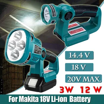 

Portable 3W/12W LED Lamp Work Light Flashlight For Makita DML812 18V Lithium Battery USB Outdoor Lighting