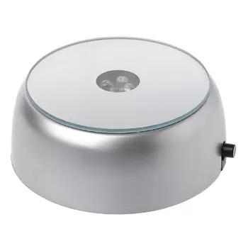 

4-LED Round Luminous Base Light Stand Holder for c.cktail Crystal Glass Transparent Objects Display 28TC