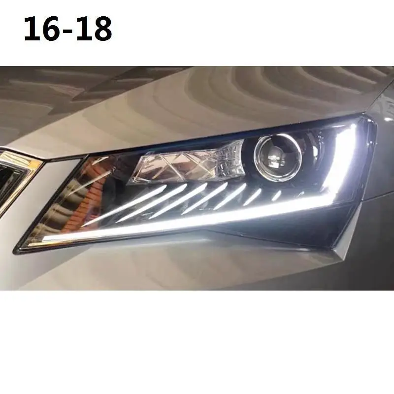 Авто экстерьер Automovil дневные ходовые автомобили светодиодные Drl лампы запчасти фары автомобильные фары в сборе 16 17 18 для Skoda Superb