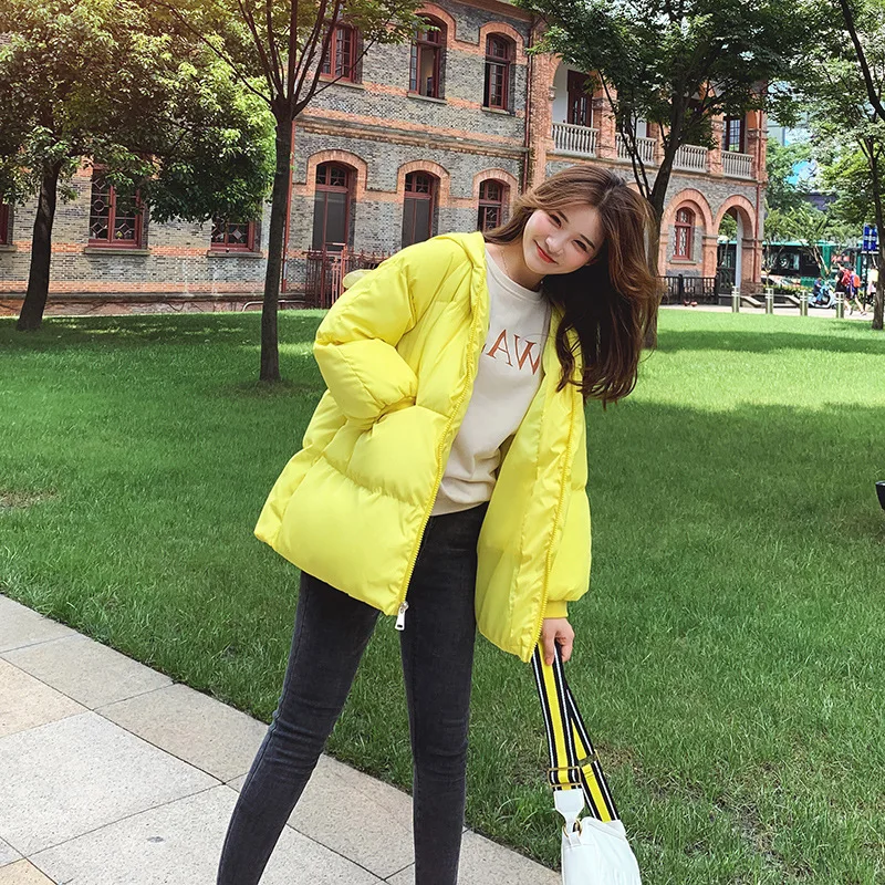

Wing Move Cotton-padded Jacket Women's Short Winter Sweet Cute Best Friend-Students Versatile Hooded down Coat