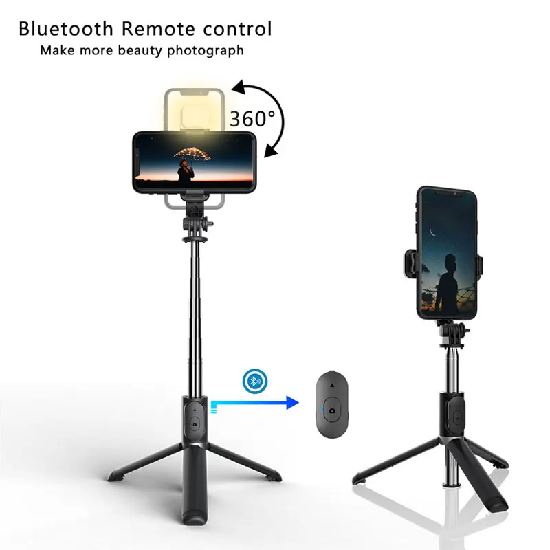 Roreta New Wireless Bluetooth Selfie Tripod Foldable Bracket Handheld Monopod With Selfie Stick For IOS Android