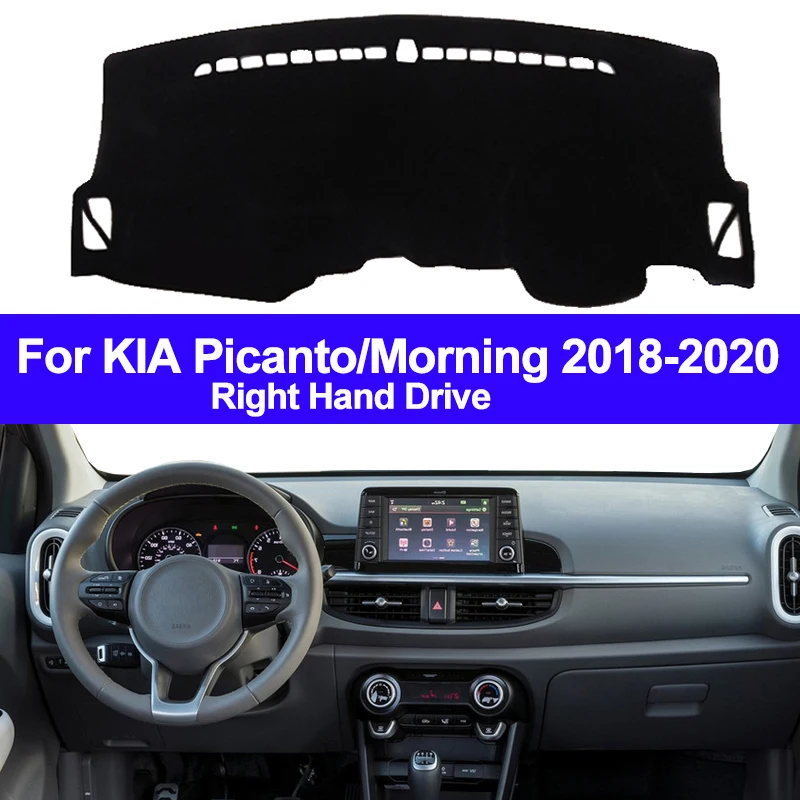 Dashboard Pad Cover Car Auto Inner Dashboard Cover Dash Mat Carpet Rug For KIA Picanto Morning LHD RHD 2 Layers Sunshade