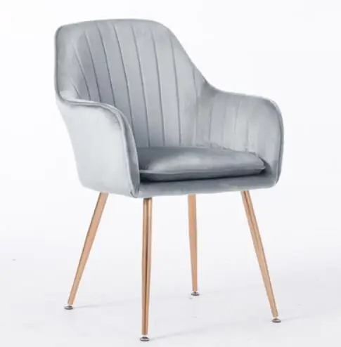 Современный минималистский дом кресло мульти цвет стул бархат ткань среднего назад менеджер компьютерное кресло металлический стул B551 - Цвет: light grey a