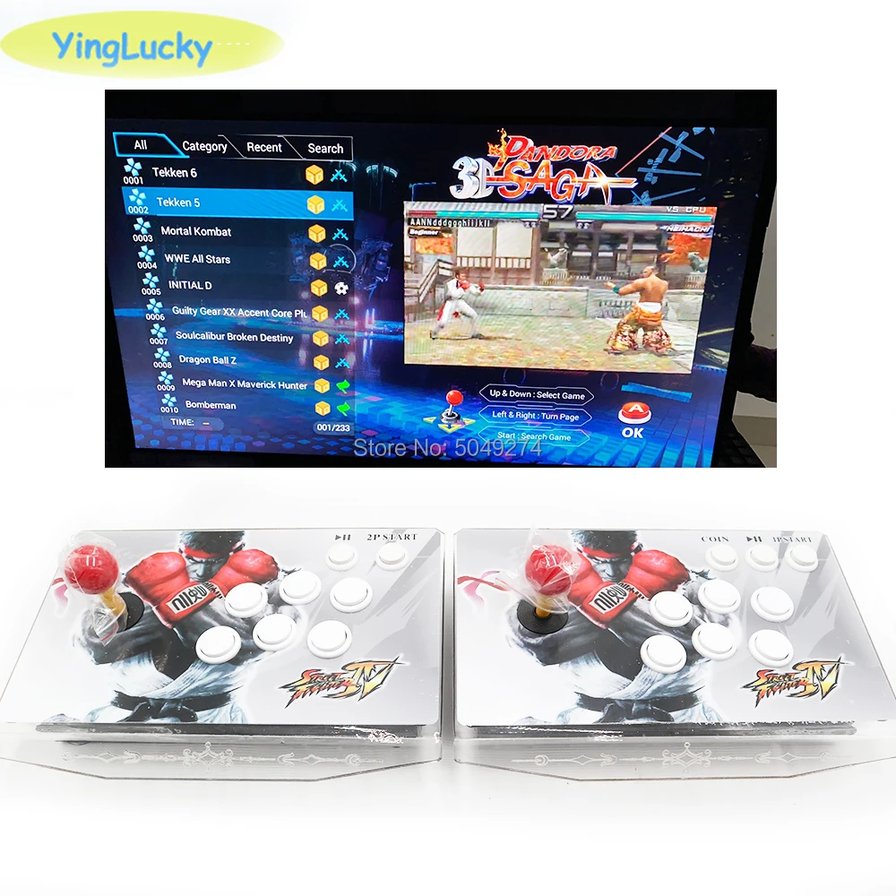 

free shipping Pandora saga box 2323 in 1 105pcs 3D GAMES Joystick light buttons PCB controller Retro Arcade console