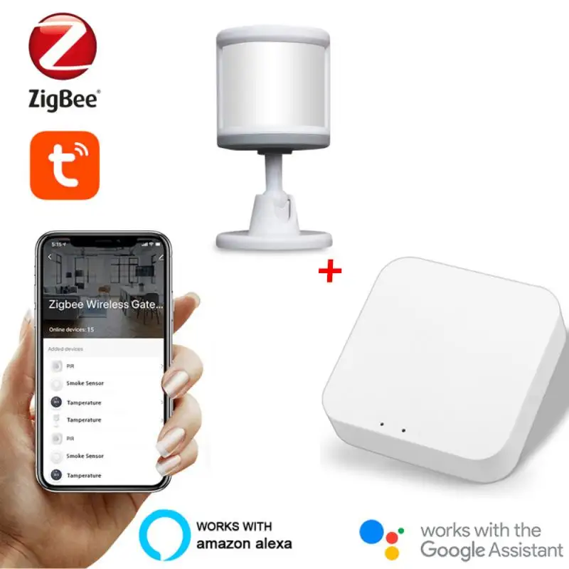 Zigbee-Sensor de cuerpo inteligente con soporte para pie, detección de movimiento con Hub Tuya Zigbee, detección de movimiento de cuerpo humano, nuevo Sensor de PIR inteligente