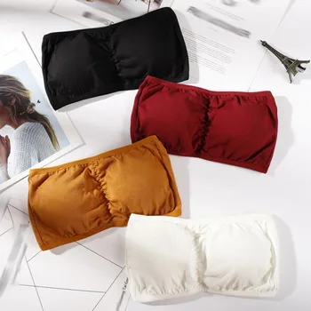 

Strapless Bras for Women Soft Modal Solid Colour Padded Sexy Bra Seamless Back Hooked Lingeries