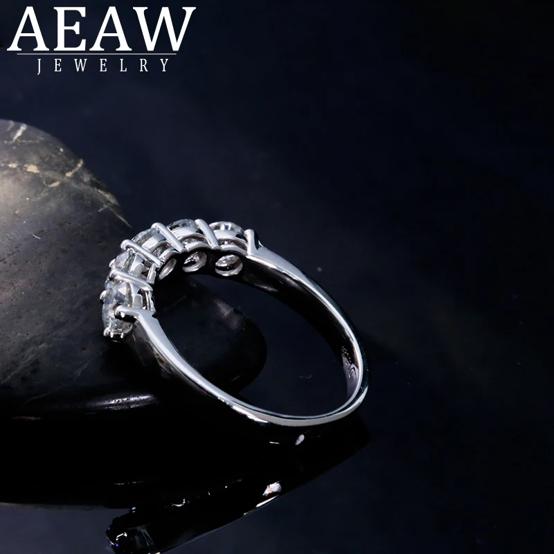 AEAW Sterling silver 925 4mm 1.5ctw DF Color Moissanite Eternity Wedding Band Ring for Women Ladies | Украшения и аксессуары