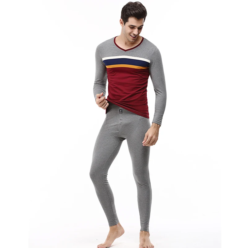 60% OFF Men Thermal Sets 2019 Winter Warm Two Piece Set Mens Clothing Hot Dry Technology Thermo Suits Fleece Moletom Feminino Inverno