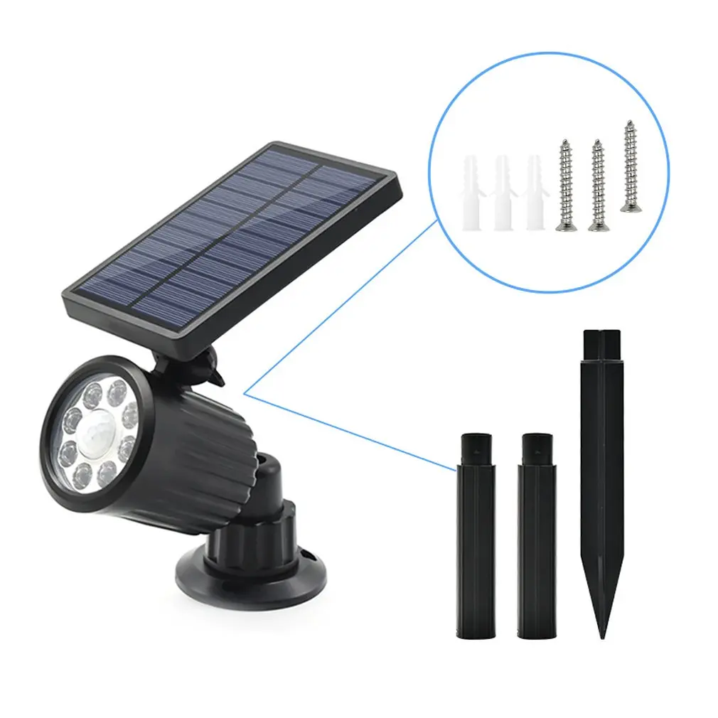 Solar Lawn Light Wall Lights Insert The Ground8Led Human Body Induction Solar Spotlights Garden Lights