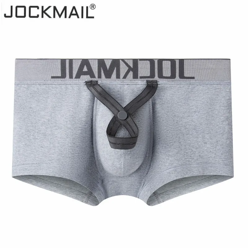 JOCKMAIL сексуальные боксеры для мужчин нижнее белье пенис чехол для колец U выпуклые боксерские шорты Слип hombre гей мужские боксеры homme Coton боксеры Длинные