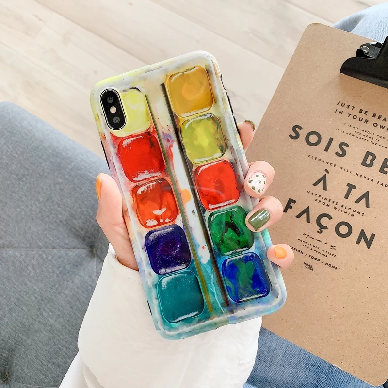 

Paint box pattern cool design for Art student iPhone XS case for iPhone 6 Plus 6s Plus 7 capa 8 Plus X XR XS MAX 11 Pro MAX case