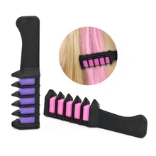 6 палочек смываемый временный окрашивающая расческа для волос озеро синий+ фиолетовый+ оранжевый+ розовый красный+ зеленый+ розовый, обеспечивают упаковку