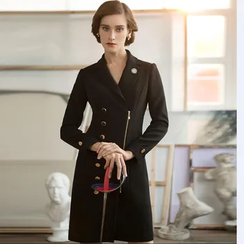 

Elegant Women Dress Office Casual Blazer Black Dress Autumn Winter Slim Bodycon Suit Ladies Work Wear Long Sleeve Dresses Robe
