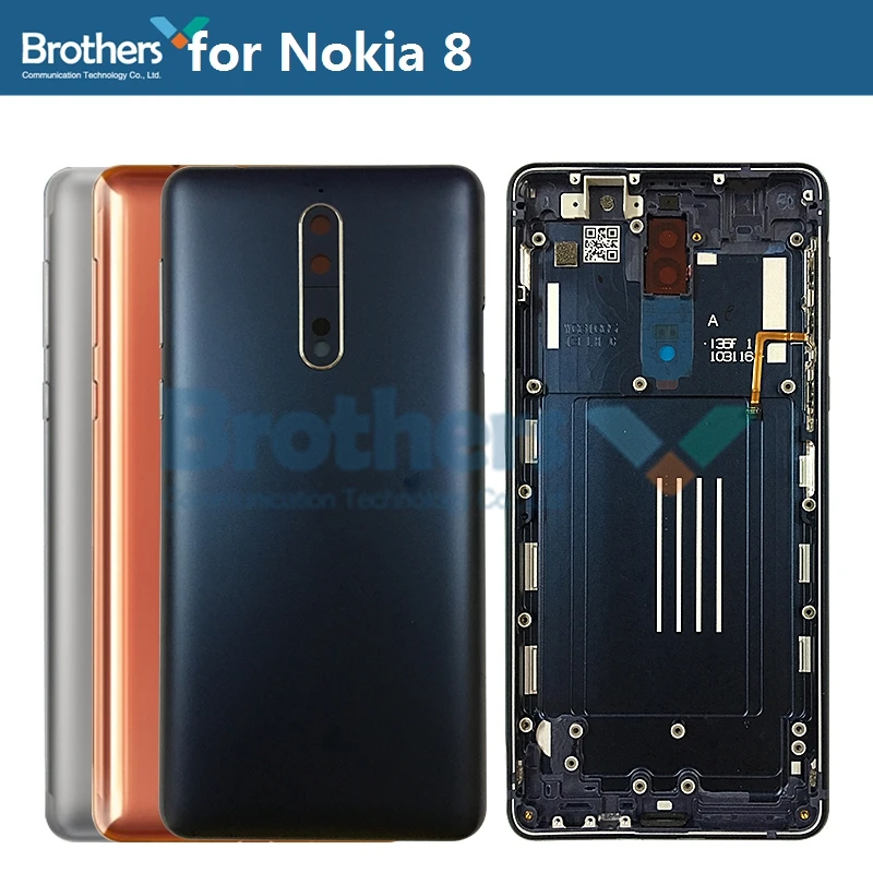 Оригинальная задняя крышка для Nokia 8 корпус аккумулятора Nokia8 с кнопкой включения