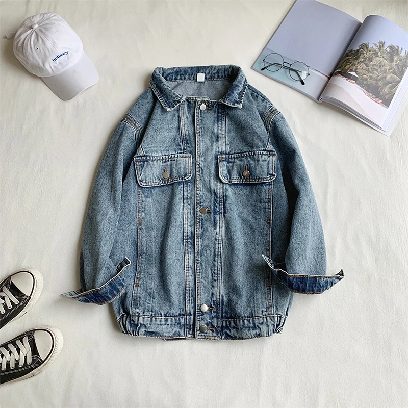 

Autumn Denim Jacket Men Slim Fashion Retro Solid Color Casual Denim Jacket Coat Man Streetwear Wild Hip Hop Bomber Jacket Men