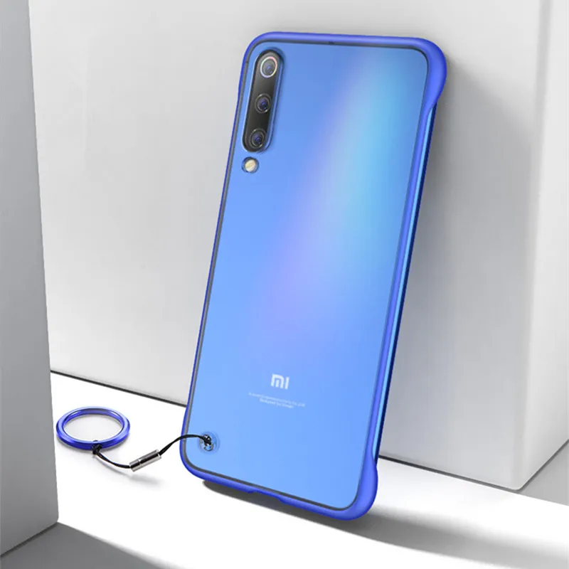 Для Xiao mi Red mi K20 Pro Red mi Note 7 7A чехол Бескаркасный прозрачный металлический кольцевой противоударный чехол для Xiao mi CC9 mi 9 9T Pro чехлы - Цвет: Blue With Ring