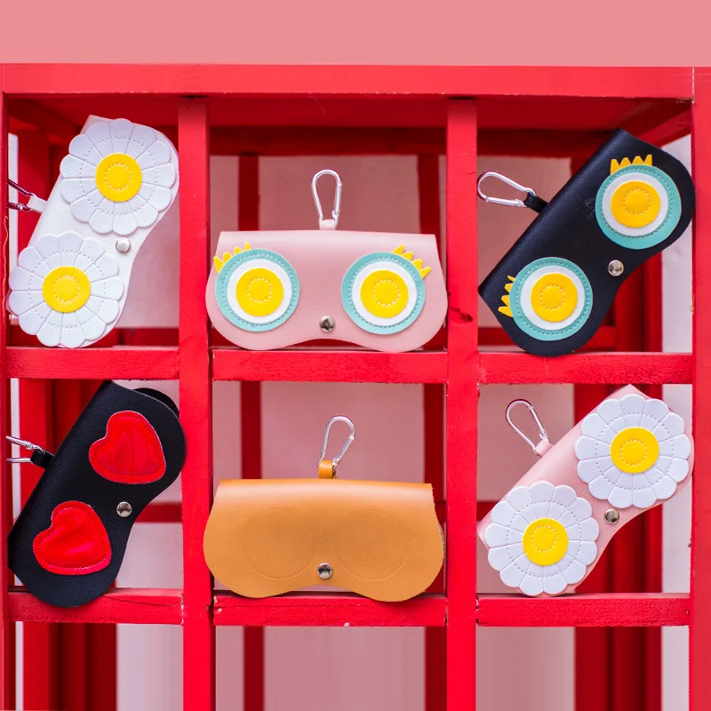 

PU Leather Glasses Bag Ins Popular Cute Cartoon Multi-function Eyeglasses Case Women Sunglasses Storage Protection 15.5*8cm