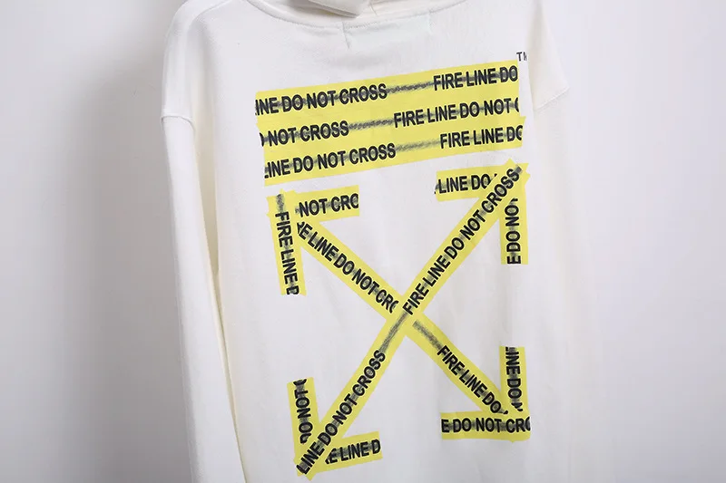 OFF-WHITE OW желтая мужская толстовка с капюшоном