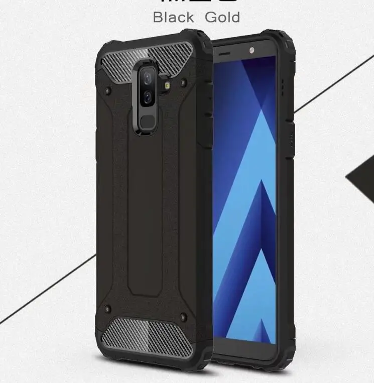 Для Samsung Galaxy S6 S7 край S8 S9 S10 плюс 5G S10E A10 A30 A40 A50 A60 A70 бронированный чехол для Note 5, 8, 9, 10 Pro A6 A7 A8 плюс 201 - Цвет: black