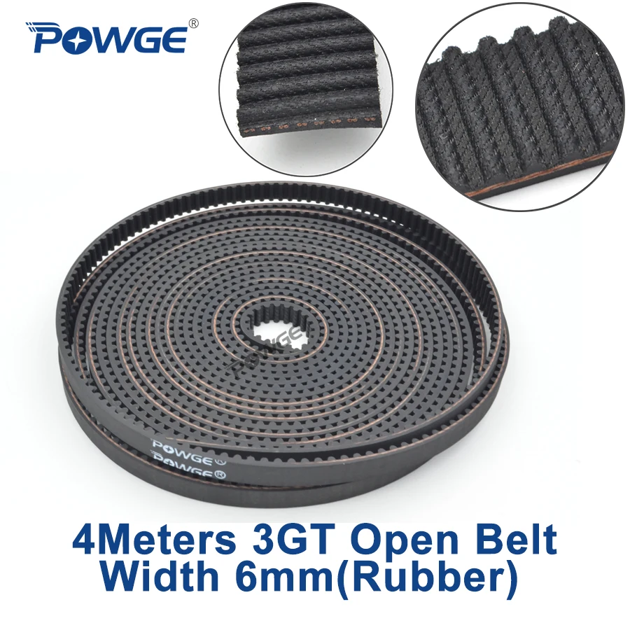 POWGE GT 3MGT 3GT открытый синхронный ремень ГРМ 3GT 6 ширина 6 мм 3GT-6 Резина GT3 3KC шкив небольшой люфт 3D принтер 4 метра