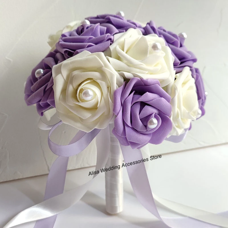 HOMSFOU Porta Bouquet Sposa In Schiuma - Maniglia Per Fiori Matrimonio, Decorazione Nuziale - Foto 5