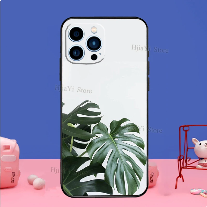 11 cases Leaves Monstera Green Phone Case For iPhone 11 12 13 Pro Max Mini X XS XR 7 8 Plus SE2 Funda Coque Capa Cover cases for iphone 11