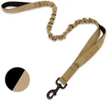 

Tactical Bungee Dog Leash, Elastic Leads Rope with 2 Padded Traffic Control Handles for Military Dog Training and Night Walking